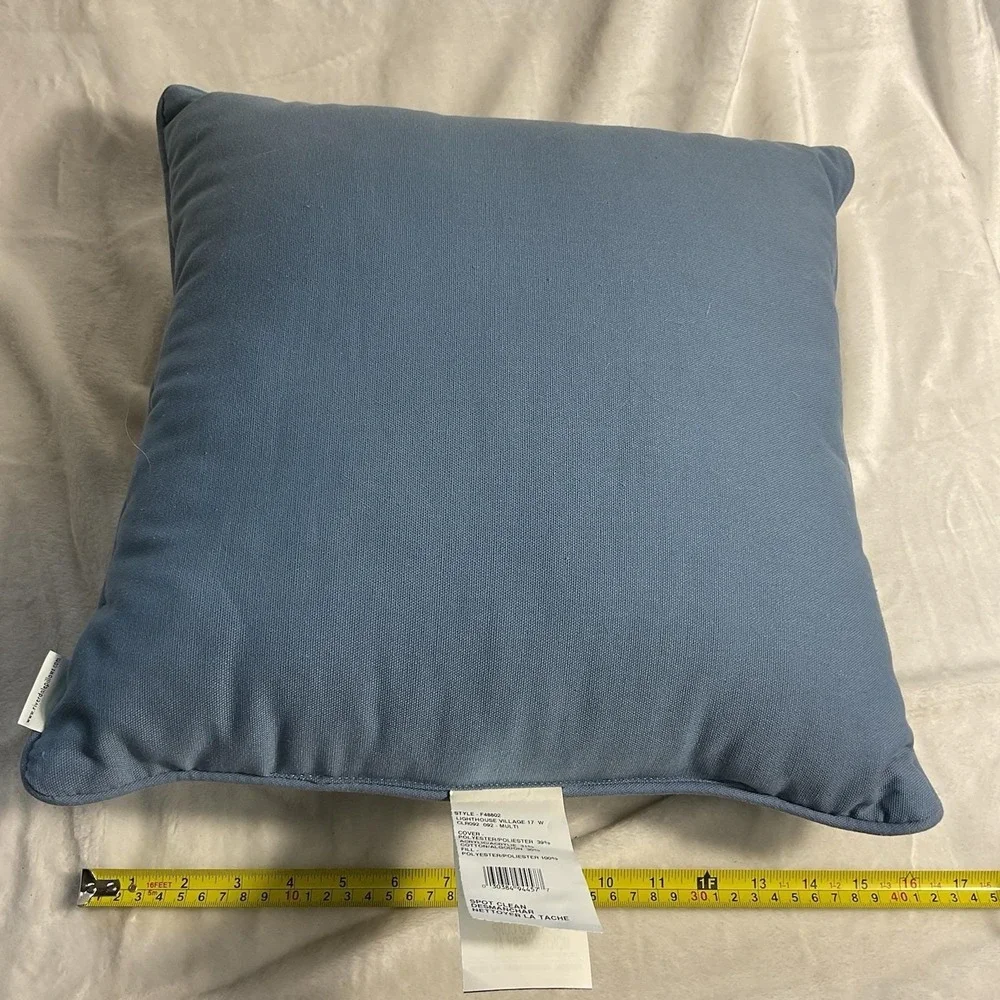 VTG Nautical Sailboat Lighthouse Pillow Coastal Blue 17